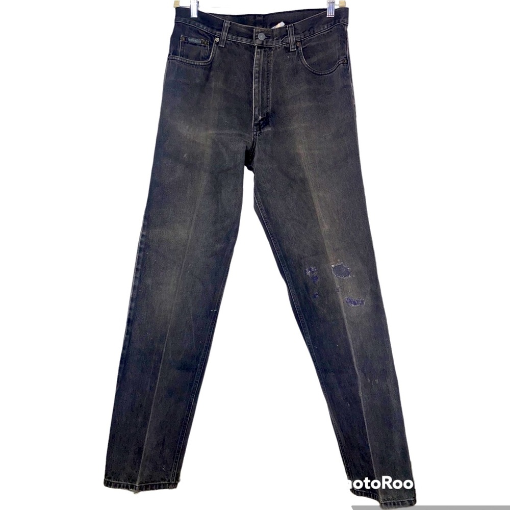 Calvin Klein Easy Fit Stonewashed Softener Men’s Distressed Black Jeans …